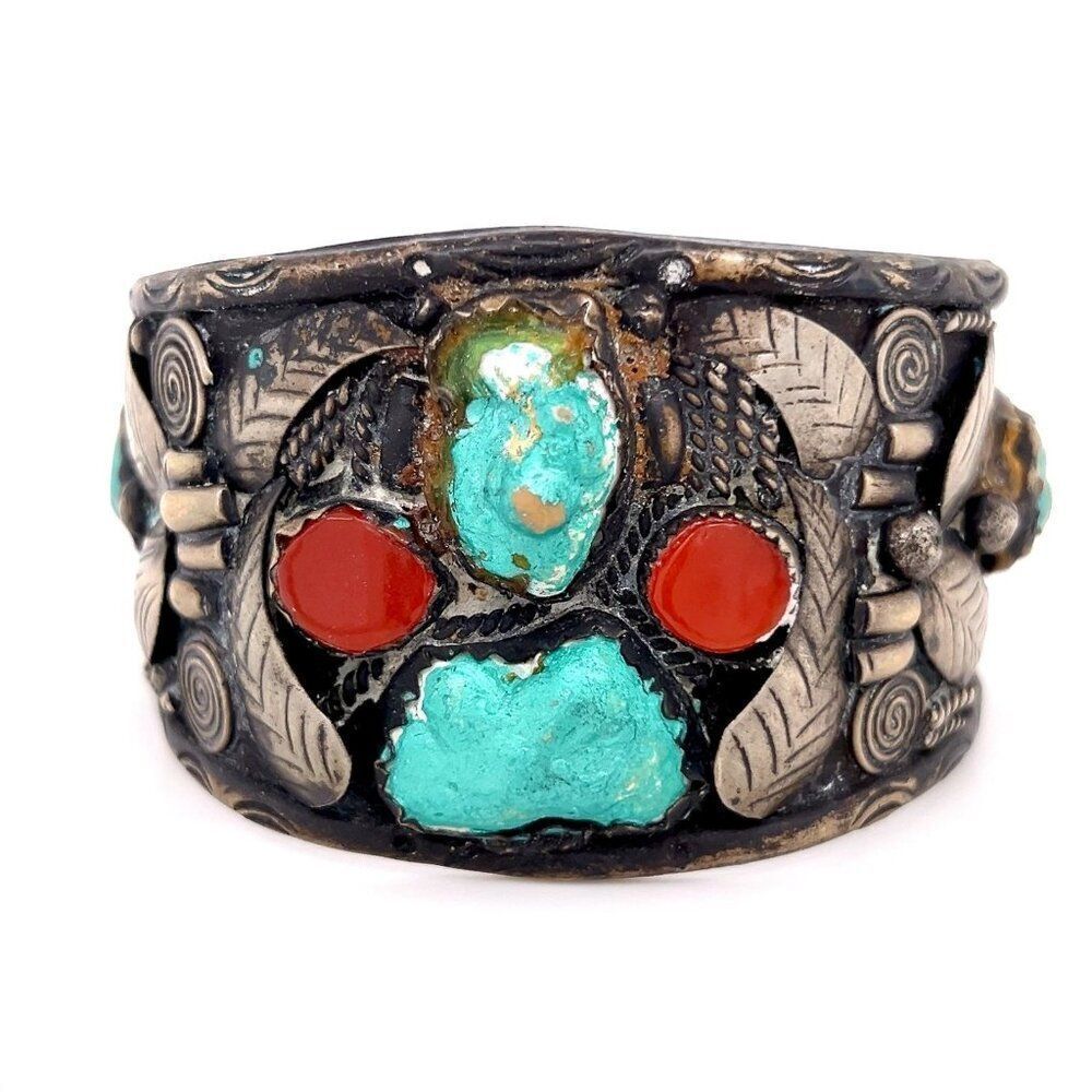 Huge Silver Plated Cuff - image 1